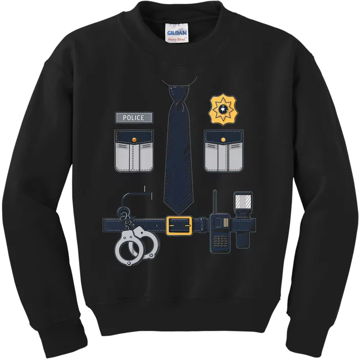 Police Officer Costume Police Badge Cop Halloween Kids Sweatshirt