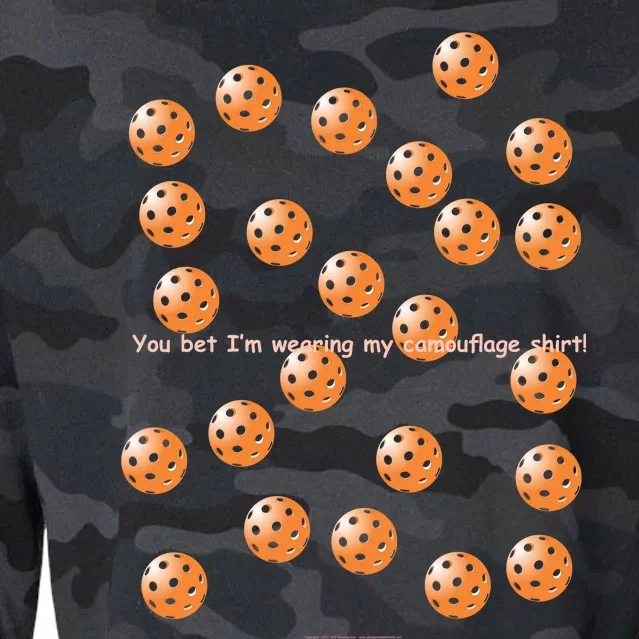 Pickleball Orange Camouflauge Shirt! Cropped Pullover Crew