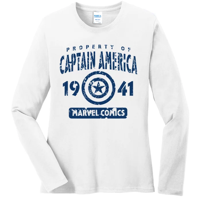 Property Of C.Aptain America Collegiate Ladies Long Sleeve Shirt