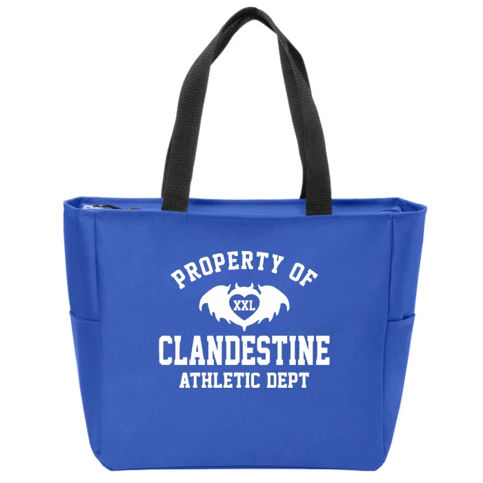 Property Of Clandestine Athletic Dept Xxl Zip Tote Bag