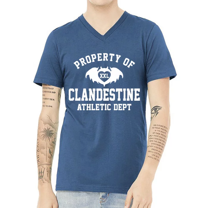 Property Of Clandestine Athletic Dept Xxl V-Neck T-Shirt