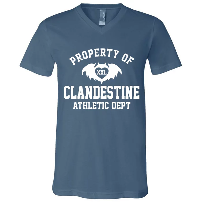 Property Of Clandestine Athletic Dept Xxl V-Neck T-Shirt