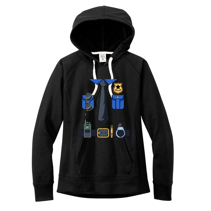 Police Officer Costume Policeman Enforcer Policewoman Cop Women's Fleece Hoodie