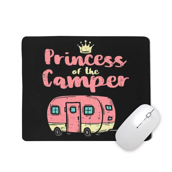 Princess Of Camper Cute Camping Van Trailer RV Mousepad