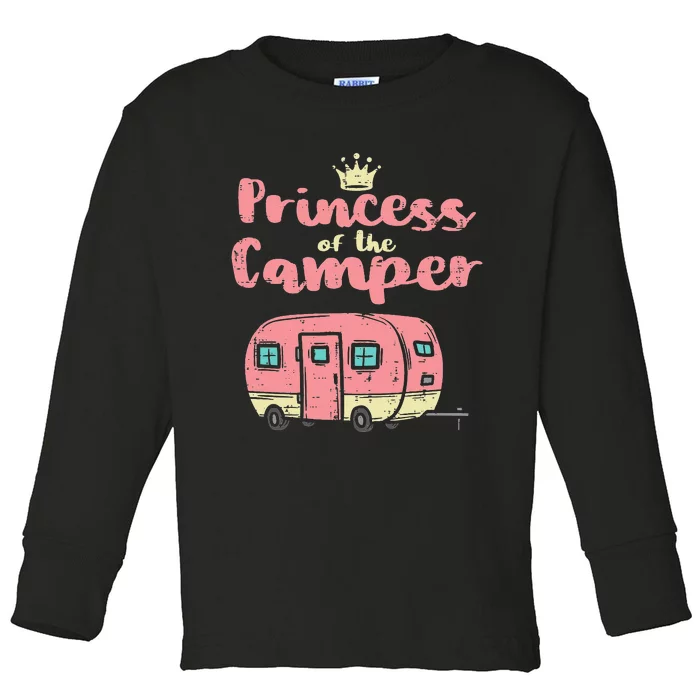 Princess Of Camper Cute Camping Van Trailer RV Toddler Long Sleeve Shirt