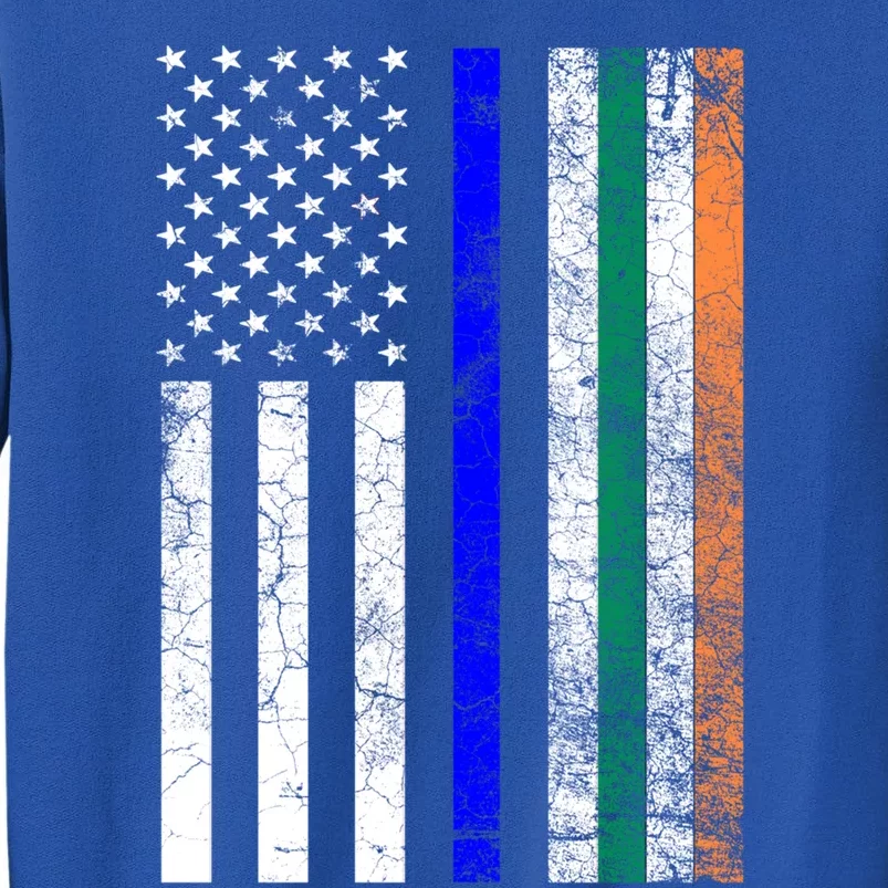 Police Officer Cop St Patrick's Day Irish American Flag Cute Gift Tall Sweatshirt