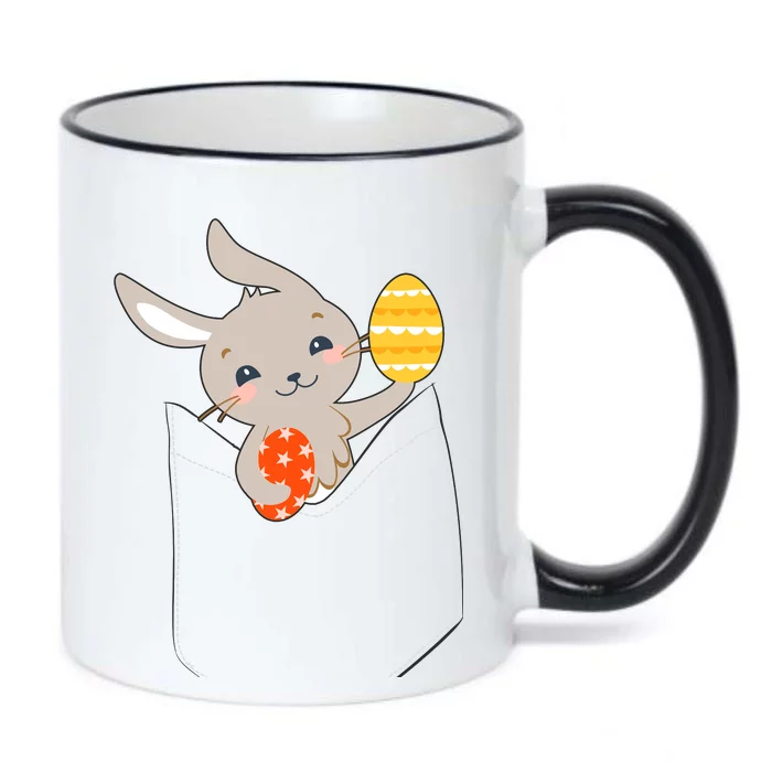 Pocket Easter Bunny Black Color Changing Mug