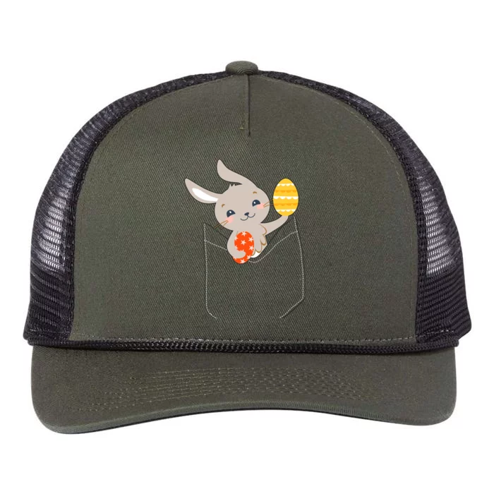 Pocket Easter Bunny Retro Rope Trucker Hat Cap