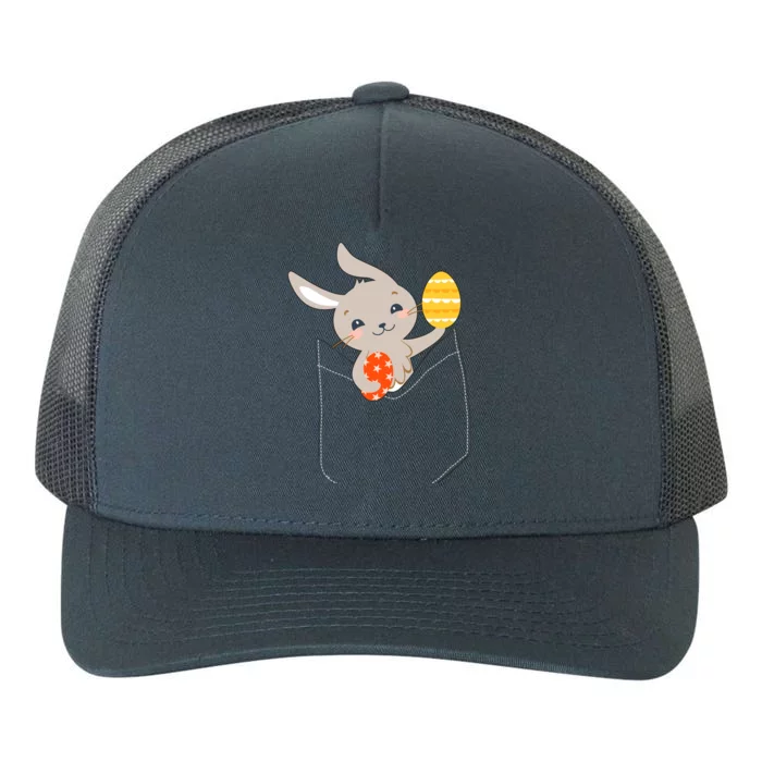 Pocket Easter Bunny Yupoong Adult 5-Panel Trucker Hat