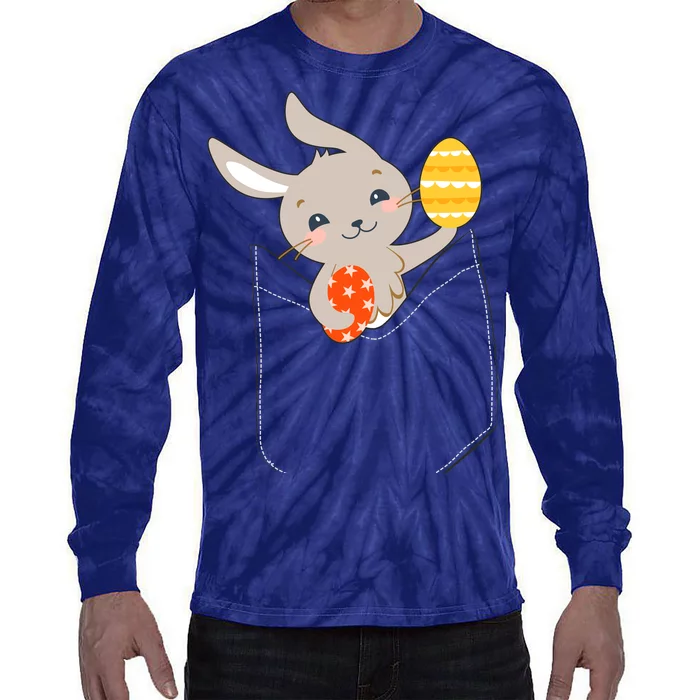 Pocket Easter Bunny Tie-Dye Long Sleeve Shirt