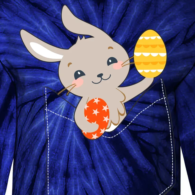 Pocket Easter Bunny Tie-Dye Long Sleeve Shirt