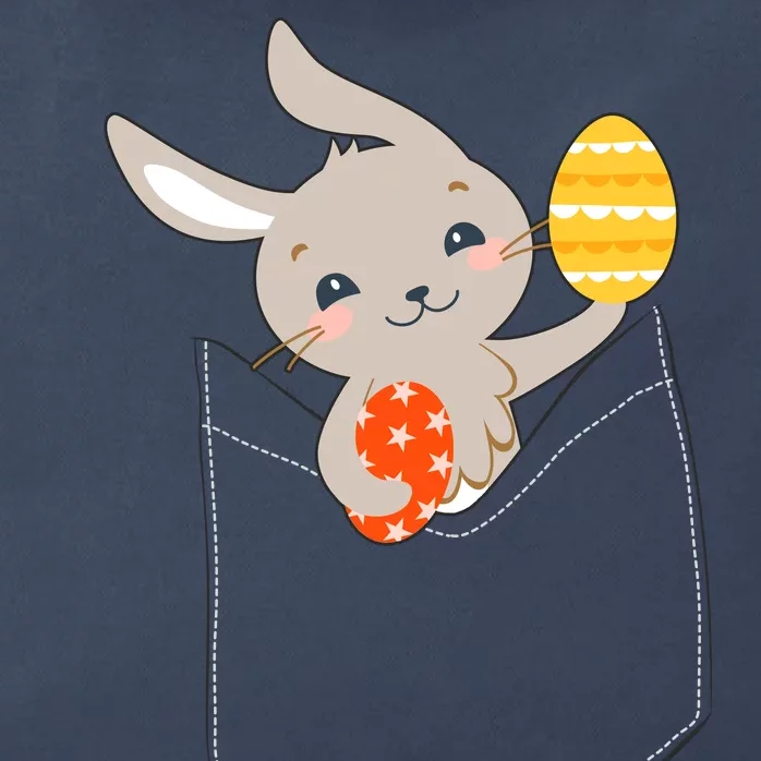 Pocket Easter Bunny Zip Tote Bag