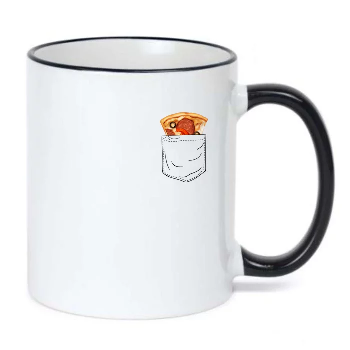 Pocket Pizza Slice Black Color Changing Mug