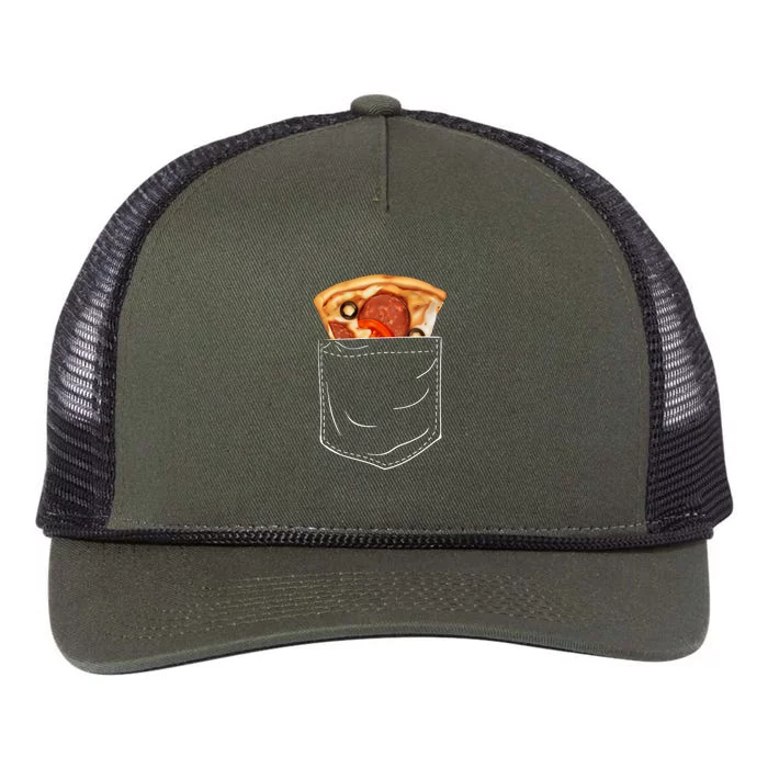 Pocket Pizza Slice Retro Rope Trucker Hat Cap