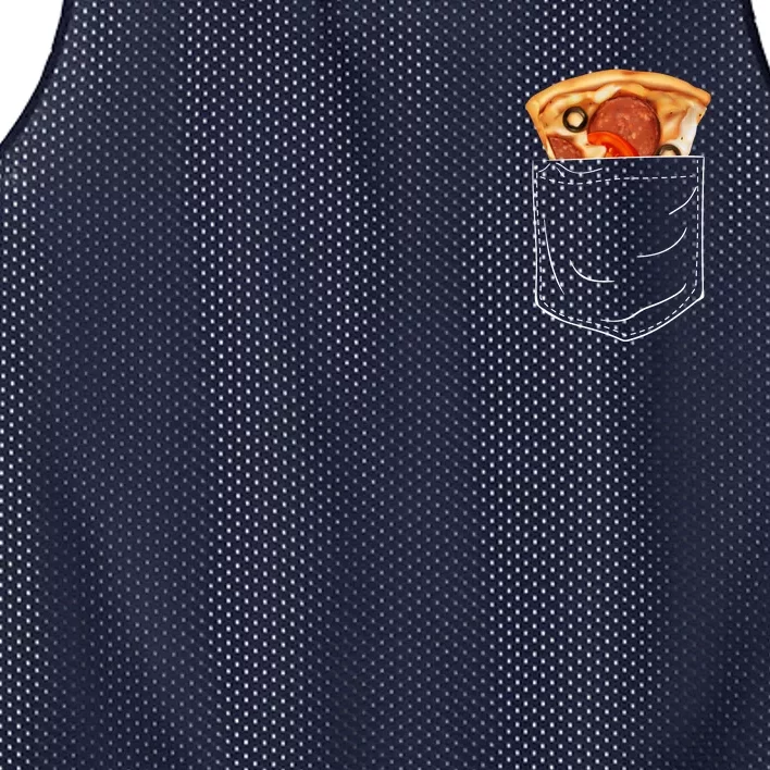 Pocket Pizza Slice Mesh Reversible Basketball Jersey Tank