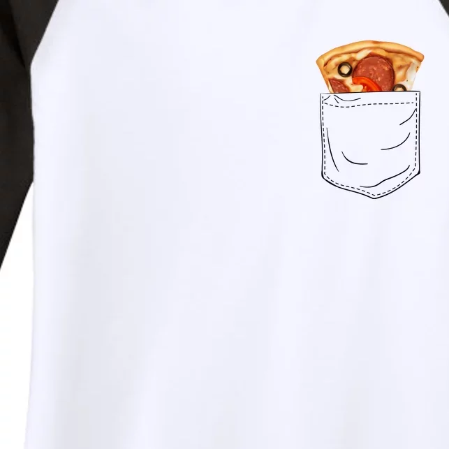 Pocket Pizza Slice Women's Tri-Blend 3/4-Sleeve Raglan Shirt