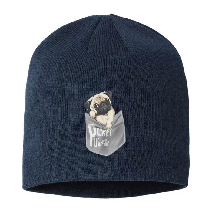 Pocket Pug Cute 8 1/2in Sustainable Knit Beanie