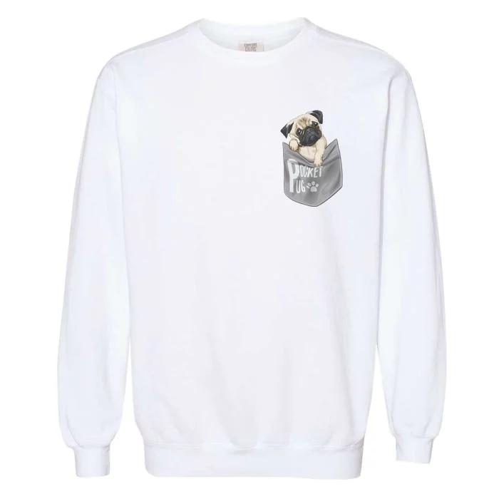 Pocket Pug Cute Garment-Dyed Sweatshirt