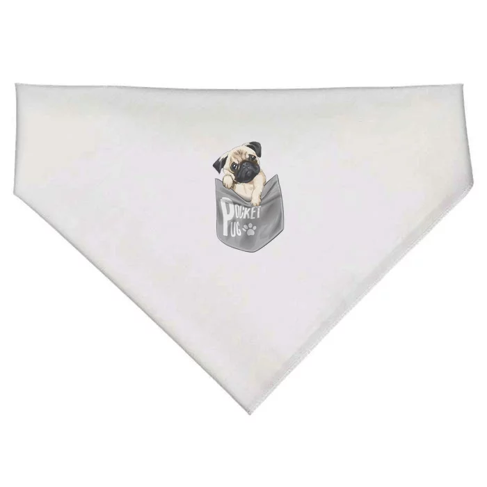 Pocket Pug Cute USA-Made Doggie Bandana