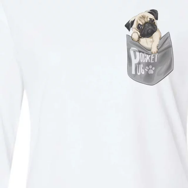 Pocket Pug Cute Womens Cotton Relaxed Long Sleeve T-Shirt