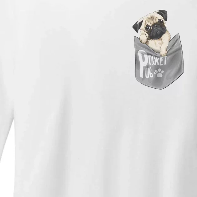 Pocket Pug Cute Womens CVC Long Sleeve Shirt