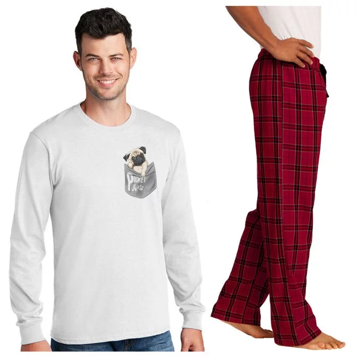 Pocket Pug Cute Long Sleeve Pajama Set