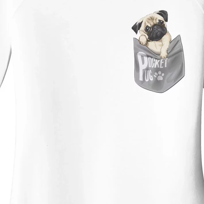 Pocket Pug Cute Women's Perfect Tri Tunic Long Sleeve Shirt