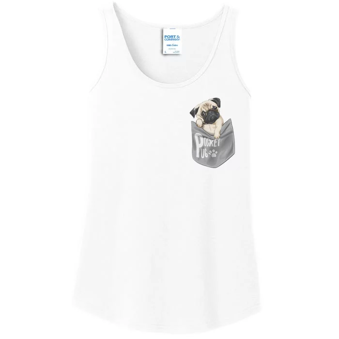 Pocket Pug Cute Ladies Essential Tank