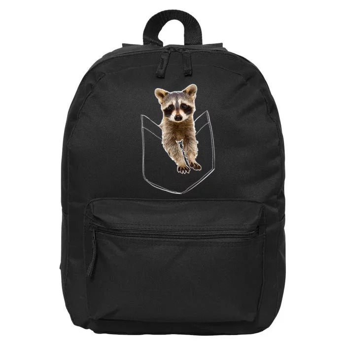 Pocket Raccoon Funny 16 in Basic Backpack