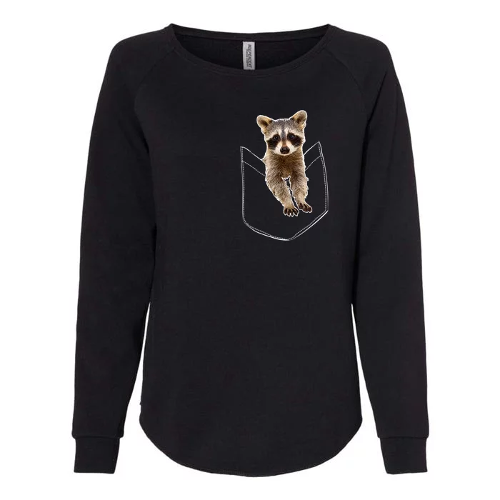 Pocket Raccoon Funny Womens California Wash Sweatshirt