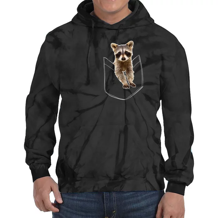 Pocket Raccoon Funny Tie Dye Hoodie