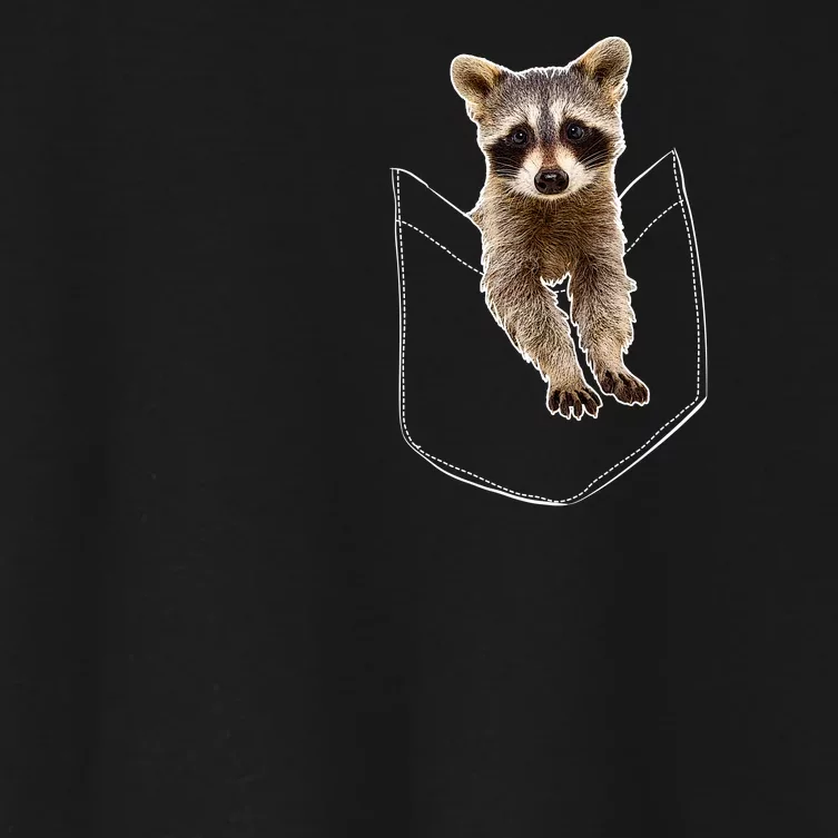 Pocket Raccoon Funny Women's Crop Top Tee