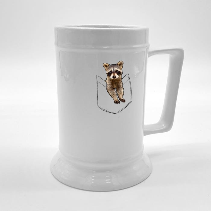 Pocket Raccoon Funny Front & Back Beer Stein