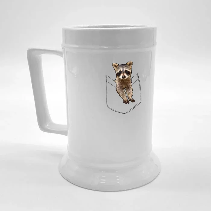 Pocket Raccoon Funny Front & Back Beer Stein