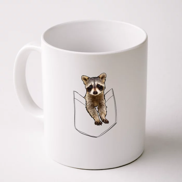 Pocket Raccoon Funny Front & Back Coffee Mug