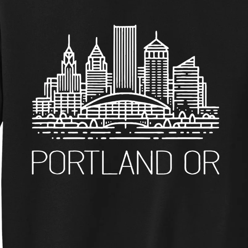 Portland Oregon Downtown City Skyline Sketch Moda Center Sweatshirt