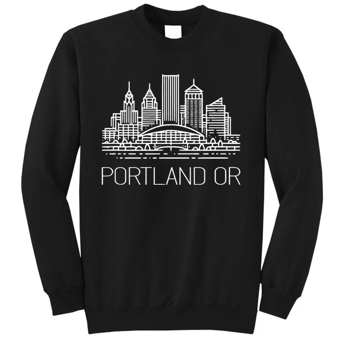 Portland Oregon Downtown City Skyline Sketch Moda Center Sweatshirt