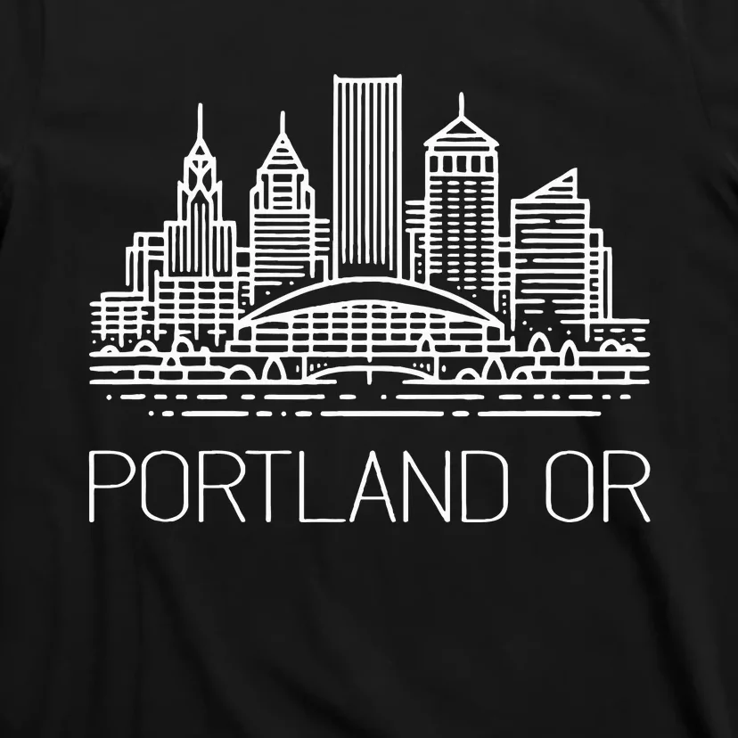 Portland Oregon Downtown City Skyline Sketch Moda Center T-Shirt