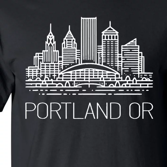 Portland Oregon Downtown City Skyline Sketch Moda Center Tall T-Shirt