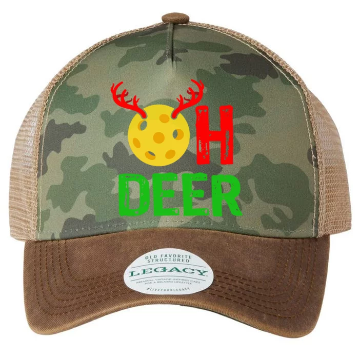 Pickleball Oh Deer Gift Funny Christmas Reindeer Top Legacy Tie Dye Trucker Hat