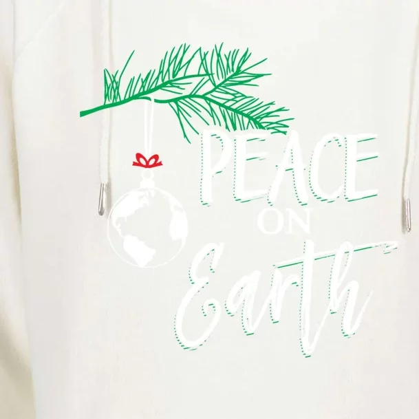 Peace On Earth Peaceful Christian Christmas Gift Womens Funnel Neck Pullover Hood