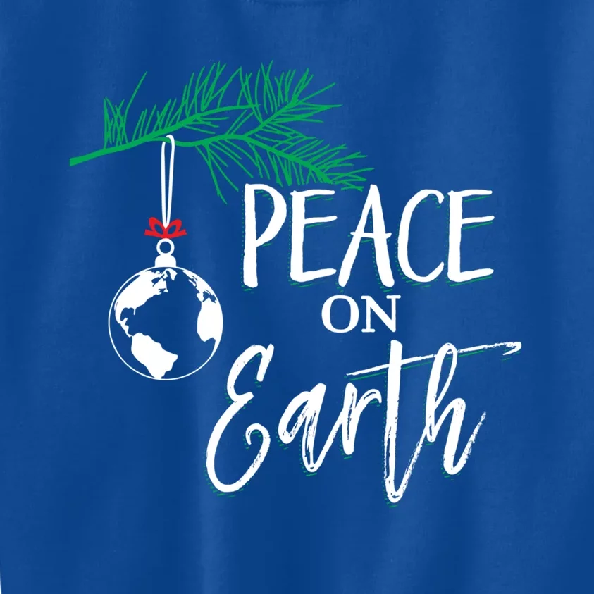 Peace On Earth Peaceful Christian Christmas Gift Kids Sweatshirt