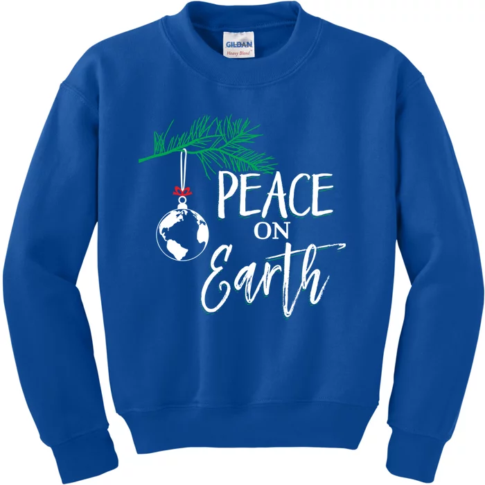 Peace On Earth Peaceful Christian Christmas Gift Kids Sweatshirt