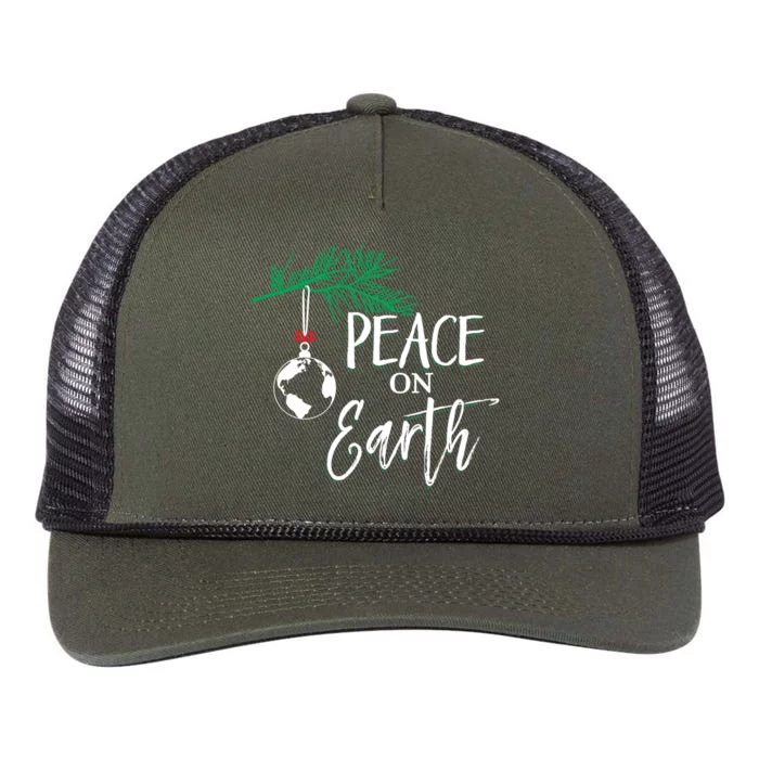 Peace On Earth Peaceful Christian Christmas Gift Retro Rope Trucker Hat Cap