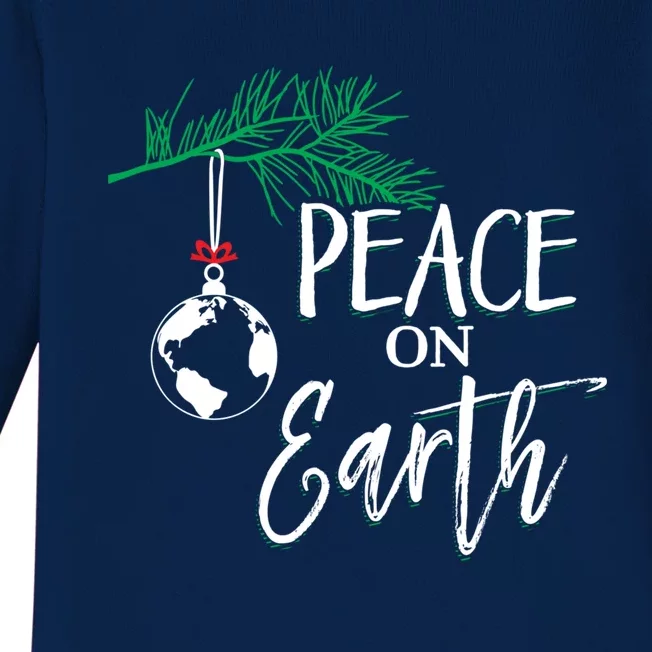 Peace On Earth Peaceful Christian Christmas Gift Baby Long Sleeve Bodysuit