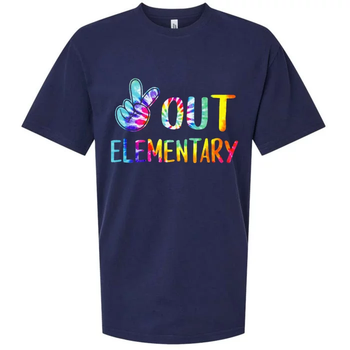 Peace Out Elementary Happy Last Day Of School Tie Dye Sueded Cloud Jersey T-Shirt