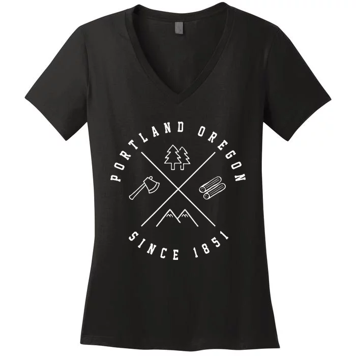 Portland Oregon Emblem Cool Or Gifts Souvenirs Women's V-Neck T-Shirt