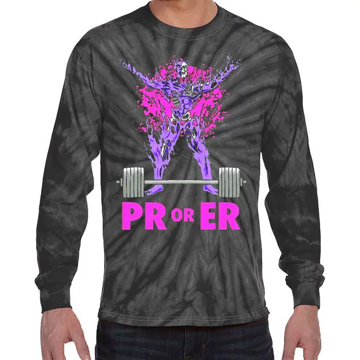 Pr Or Er Weightlifting Bodybuilding Fitness Gym Workout Tie-Dye Long Sleeve Shirt