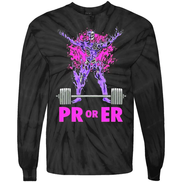 Pr Or Er Weightlifting Bodybuilding Fitness Gym Workout Tie-Dye Long Sleeve Shirt