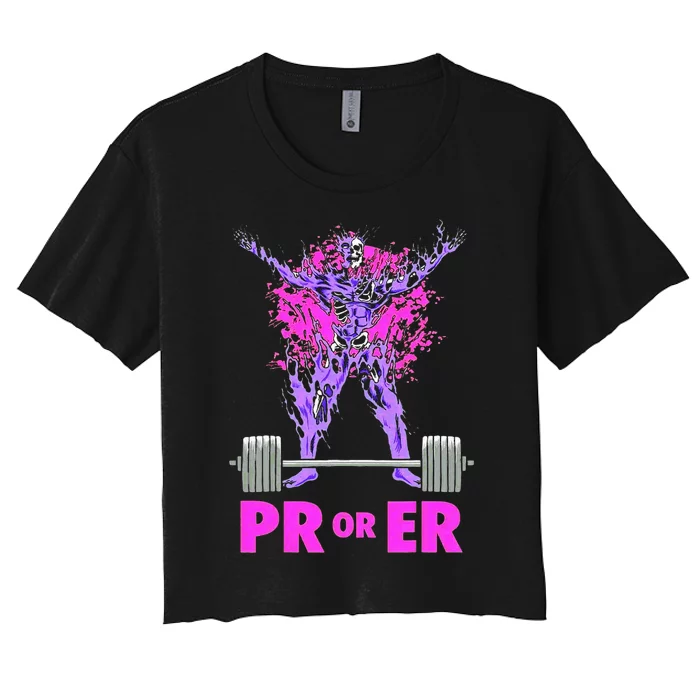 Pr Or Er Weightlifting Bodybuilding Fitness Gym Workout Women's Crop Top Tee